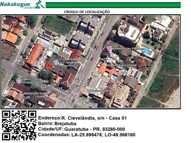 3001 - IMÓVEL: Casa Geminada nº 01 , do CONJUNTO RESID. CLEVELÂNDIA, área construída 86 m², área terreno 158 m²