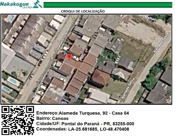 3003 - Casa N° 04, do COND. TURQUESA 01, área 42m2, terreno 375m2. Pontal do Paraná/PR.
