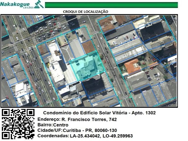 3301 - 50% do Imóvel de propriedade da executada KAREN DANIELLE MULLER CAMILOTTI: Apart. nº 1302, 13º andar, área total de 120,1800m², Curitiba/PR.